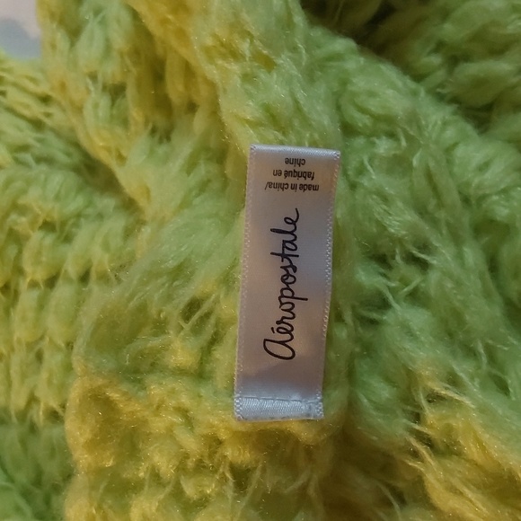 Aeropostale Lime Green Chunky Open Knit Infinity Scarf Super Soft Stretchy - Picture 4 of 4
